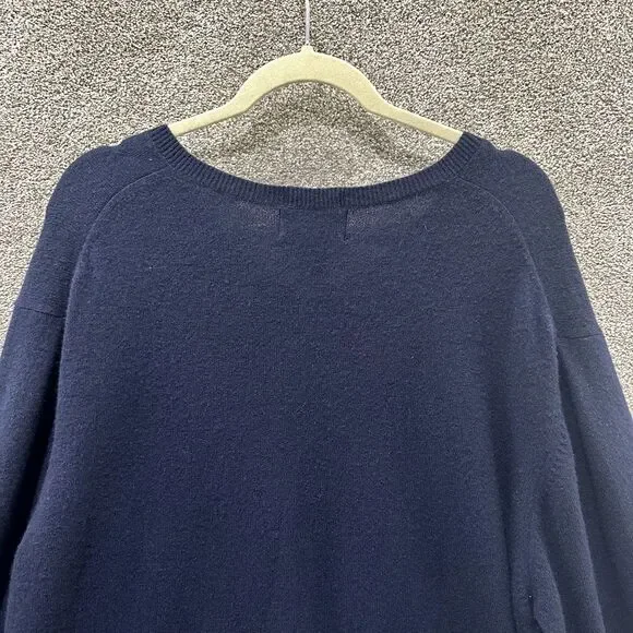 Eddie Bauer Pullover Sweater Men XXL Blue Lamb Wool Long Sleeve V‎ Neck Classic - Picture 5 of 13